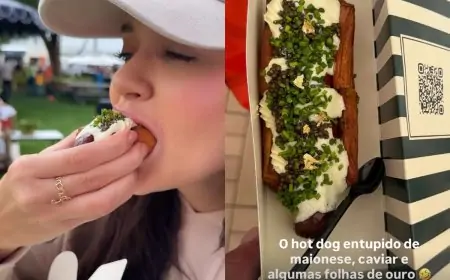 Franciny Ehlke paga cerca de R$ 500 em hot dog com ouro e viraliza